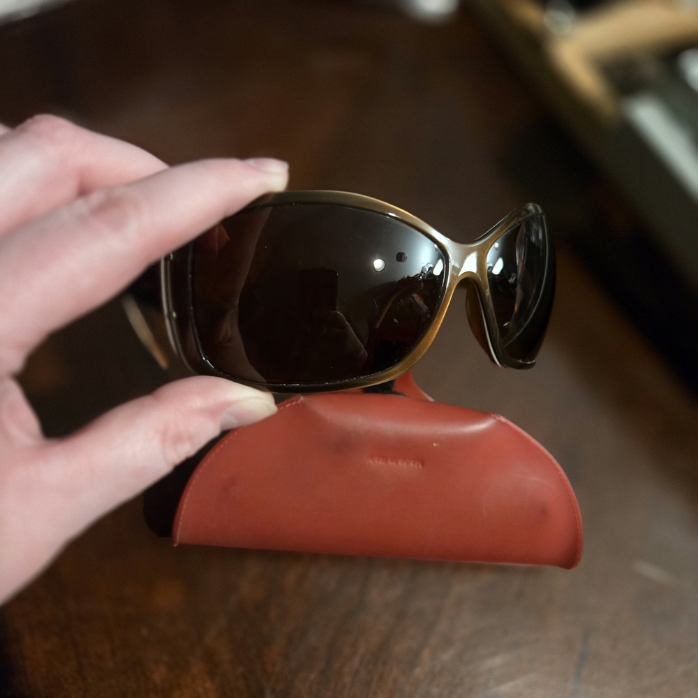 Prada SPR04f Brown and Gold Sunglasses